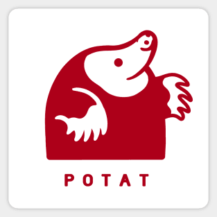 Small chonky mole with round body. Minimal design in red ink Sticker